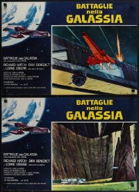 6g0351 BATTLESTAR GALACTICA 8 Italian 18x26 pbustas 1978 Richard Hatch, Dirk Benedict!
