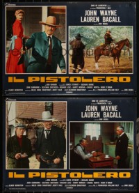 6g0374 SHOOTIST 10 Italian 18x26 pbustas 1976 great different images of John Wayne & James Stewart!