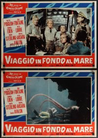 6g0381 VOYAGE TO THE BOTTOM OF THE SEA 12 Italian 20x28 pbustas 1962 Lorre , Eden, Pidgeon!