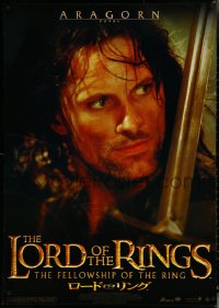 6g0153 LORD OF THE RINGS: THE FELLOWSHIP OF THE RING Japanese 29x41 2002 J.R.R. Tolkien, Aragorn!