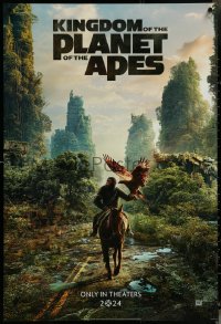 6g0856 KINGDOM OF THE PLANET OF THE APES teaser DS 1sh 2024 CGI Owen Teague as Noah on horseback!