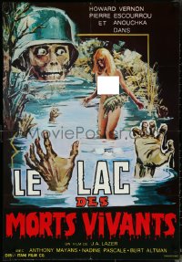 6g0651 ZOMBIE LAKE Lebanese 1981 Le Lac Des Morts Vivants, great art of Nazi undead & naked girl!