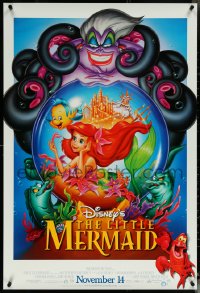 6g0868 LITTLE MERMAID advance DS 1sh R1997 great images of Ariel & cast, Disney cartoon!