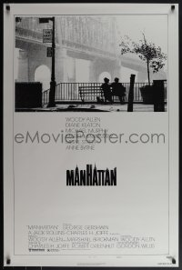 6g0878 MANHATTAN style B 1sh 1979 classic image of Woody Allen & Diane Keaton by bridge!