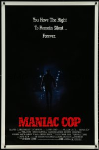 6g0879 MANIAC COP 1sh 1988 Tom Atkins, Bruce Campbell, you can remain silent forever, ultra rare!