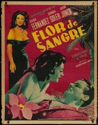 6g0656 FLOR DE SANGRE Mexican poster 1951 great romantic love triangle art, Flower of Blood!