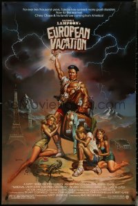 6g0891 NATIONAL LAMPOON'S EUROPEAN VACATION 1sh 1985 Chevy Chase, wacky fantasy art by Vallejo!