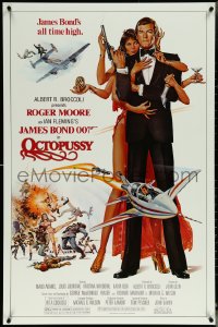 6g0895 OCTOPUSSY 1sh 1983 Goozee art of sexy Maud Adams & Roger Moore as James Bond 007!