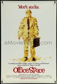 6g0896 OFFICE SPACE advance 1sh 1999 Mike Judge, Stephen Root covered in post-its!