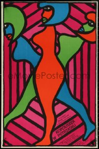 6g0742 TRAP FOR CINDERELLA Polish 22x34 1967 Cayatte, Krajewski art of multi-colored women, rare!