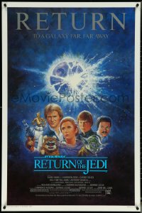 6g0921 RETURN OF THE JEDI studio style 1sh R1985 Star Wars Episode VI, great Tom Jung sci-fi art!