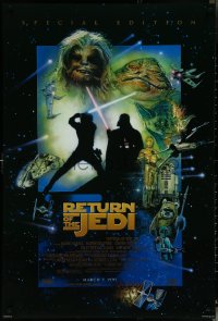 6g0920 RETURN OF THE JEDI style D advance DS 1sh R1997 George Lucas classic, art by Drew Struzan!
