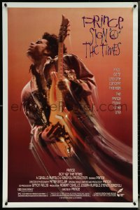 6g0942 SIGN 'O' THE TIMES 1sh 1987 rock and roll concert, great image of Prince w/guitar!