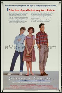 6g0944 SIXTEEN CANDLES 1sh 1984 Molly Ringwald, Anthony Michael Hall, directed by John Hughes!