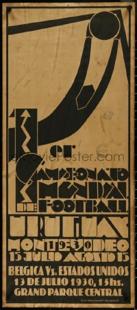 6g0721 FIRST FIFA WORLD CUP 15x35 Uruguayan special 1930 Campeonato Mundial de Football, ultra rare!