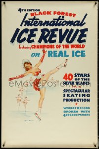 6g0104 4TH EDITION BLACK FOREST INTERNATIONAL ICE REVUE 28x42 special poster 1937 ultra rare!