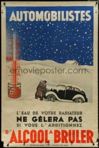 6g0126 AUTOMOBILISTES 31x47 French special poster 1936 add rubbing alcohol to radiator, ultra rare!
