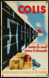 6g0725 COLIS EXPRESS 25x39 French special poster 1935 railroad train art by G. Haeusser, ultra rare!