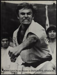 6g0326 ENTER THE DRAGON 20x27 special poster 1973 Bruce Lee classic, image of John Saxon in fight!