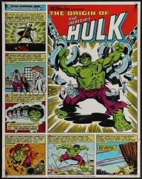 6g0330 INCREDIBLE HULK 22x29 special poster 1980 Stan Lee comic, Coca-Cola series!