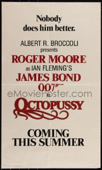 6g0294 OCTOPUSSY 17x28 English special poster 1983 Roger Moore as James Bond 007, nobody does him better!