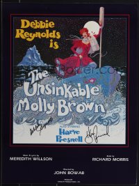 6g0339 UNSINKABLE MOLLY BROWN signed 2-sided 18x24 stage poster 1980s by Reynolds AND Presnell!