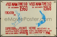 6g0728 VIET-NAM ZONE SUD 26x39 French special poster 1968 Viet-Cong propaganda art, ultra rare!