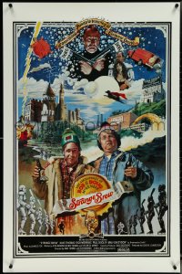 6g0962 STRANGE BREW int'l 1sh 1983 art of hosers Rick Moranis & Dave Thomas with beer by John Solie!