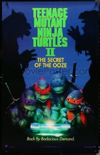 6g0969 TEENAGE MUTANT NINJA TURTLES II teaser 25x39 1sh 1991 Secret of the Ooze, borderless design!