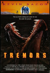6g0980 TREMORS 1sh 1990 Kevin Bacon, Fred Ward, great sci-fi horror image of monster worm!