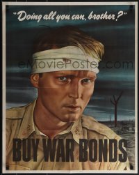 6g0302 DOING ALL YOU CAN BROTHER 22x28 WWII war poster 1943 Sloan art of wounded soldier!