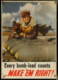 6g0129 EVERY BOMB-LOAD COUNTS 29x40 WWII war poster 1943 Victor Keppler, bombs/bomber, ultra rare!