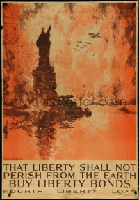 6g0135 THAT LIBERTY SHALL NOT PERISH FROM THE EARTH 28x41 WWI war poster 1918 Pennell art of NY!