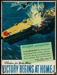 6g0138 VICTORY BEGINS AT HOME U.S. NAVY DISPATCH 30x40 WWII war poster 1940s bombs, rare!