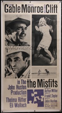 6h0321 MISFITS linen 3sh 1961 sexy Marilyn Monroe, Clark Gable, Montgomery Clift, John Huston