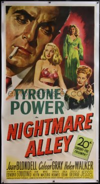6h0325 NIGHTMARE ALLEY linen 3sh 1947 carnival barker Tyrone Power's life goes very wrong, rare!