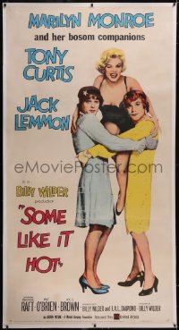 6h0332 SOME LIKE IT HOT linen 3sh 1960 sexy Marilyn Monroe with Tony Curtis & Jack Lemmon in drag!