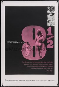 6h0749 8 1/2 linen 1sh 1963 Federico Fellini classic, Marcello Mastroianni & sexy Claudia Cardinale!