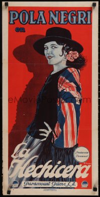 6h0257 CHARMER 14x29 Argentinean 1927 different Leipold art of Spanish Pola Negri, ultra rare!
