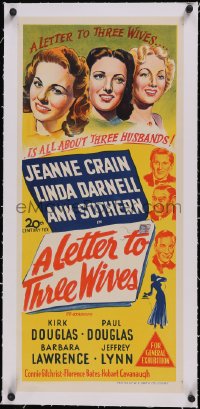 6h0428 LETTER TO THREE WIVES linen Aust daybill 1949 Crain, Linda Darnell, Sothern, young Kirk Douglas