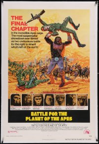 6h0764 BATTLE FOR THE PLANET OF THE APES linen 1sh 1973 Tanenbaum art of war between apes & humans!