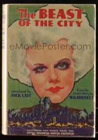 6h0044 BEAST OF THE CITY Grosset & Dunlap hardcover book 1932 Jean Harlow movie scenes, ultra rare!