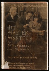 6h0060 MASTER MYSTERY Grosset & Dunlap hardcover book 1919 w/Harry Houdini movie images, ultra rare!