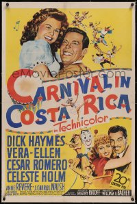6h0777 CARNIVAL IN COSTA RICA linen 1sh 1947 art of Dick Haymes & Vera-Ellen in Central America!