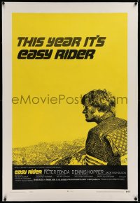 6h0812 EASY RIDER linen style C 1sh 1969 this year it's Peter Fonda, directed by Dennis Hopper!
