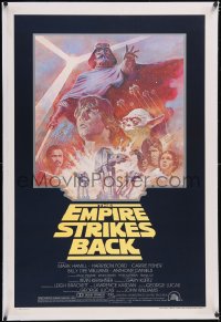 6h0815 EMPIRE STRIKES BACK linen studio style 1sh R1981 George Lucas sci-fi classic, Tom Jung art!