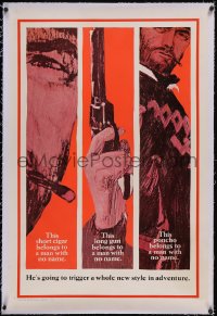6h0826 FISTFUL OF DOLLARS linen style B teaser 1sh 1967 Eastwood, completely different & ultra rare!