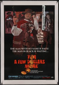 6h0829 FOR A FEW DOLLARS MORE linen 1sh 1967 the man with no name is back, Clint Eastwood, cool art!