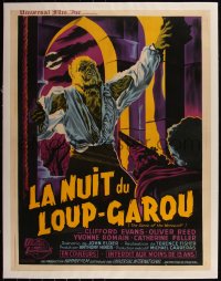 6h0583 CURSE OF THE WEREWOLF linen French 24x31 1961 different art of Oliver Reed by Guy Gerard Noel!
