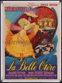 6h0589 LA BELLA OTERO linen French 23x32 1954 Mar Jenny art of showgirl Maria Felix at Moulin Rouge!